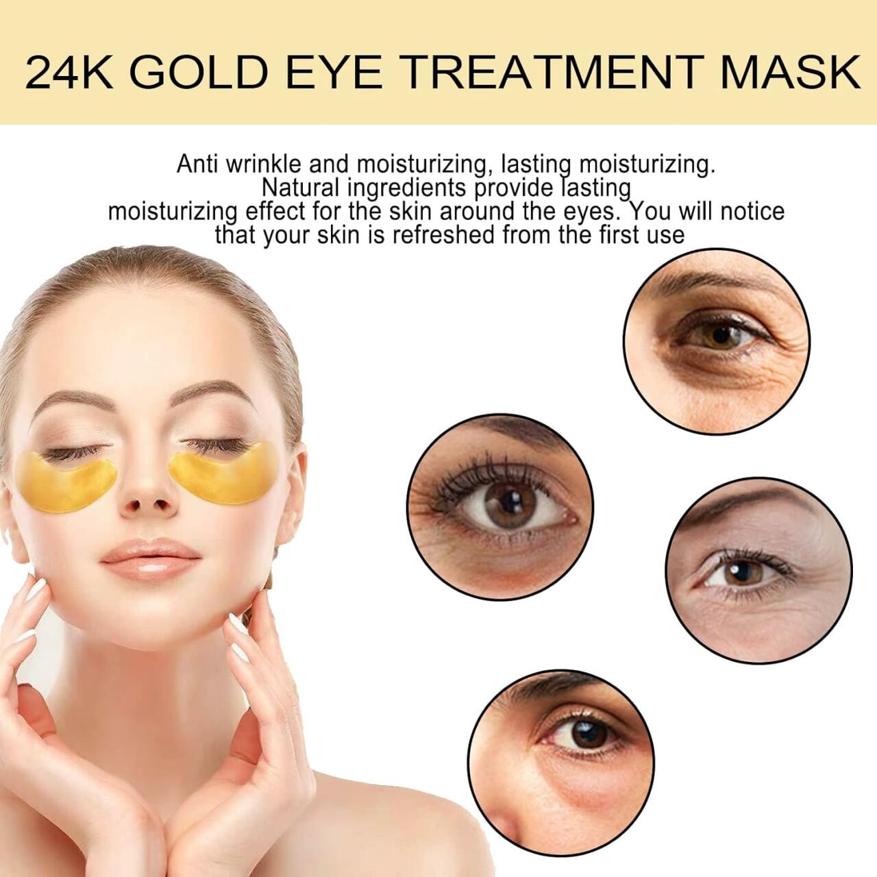 EELHOE Patches de Ouro 24K para Olhos – 60 Unidades ✨👁️